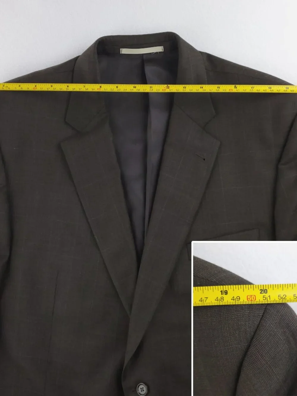 Burberry Vintage Mens Suit Jacket Pants Kensington Windowpane USA Wool 48L 38x32
